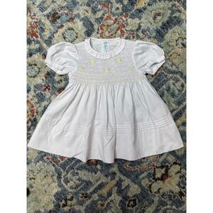 Feltman Brothers Smocked Dress Girls 3M White Hand Embroidered